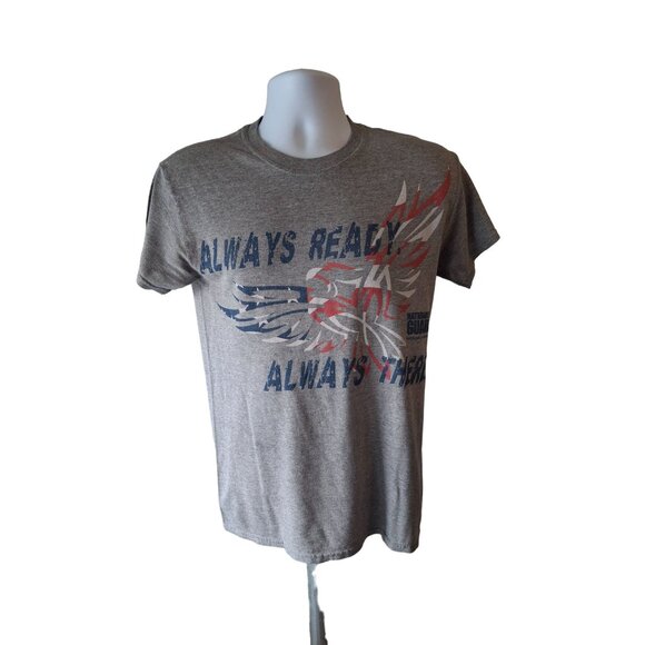 Gildan Graphic TShirt S Gray Always Ready Always There National Guard Streetwear - Picture 1 of 6